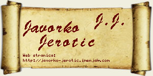 Javorko Jerotić vizit kartica